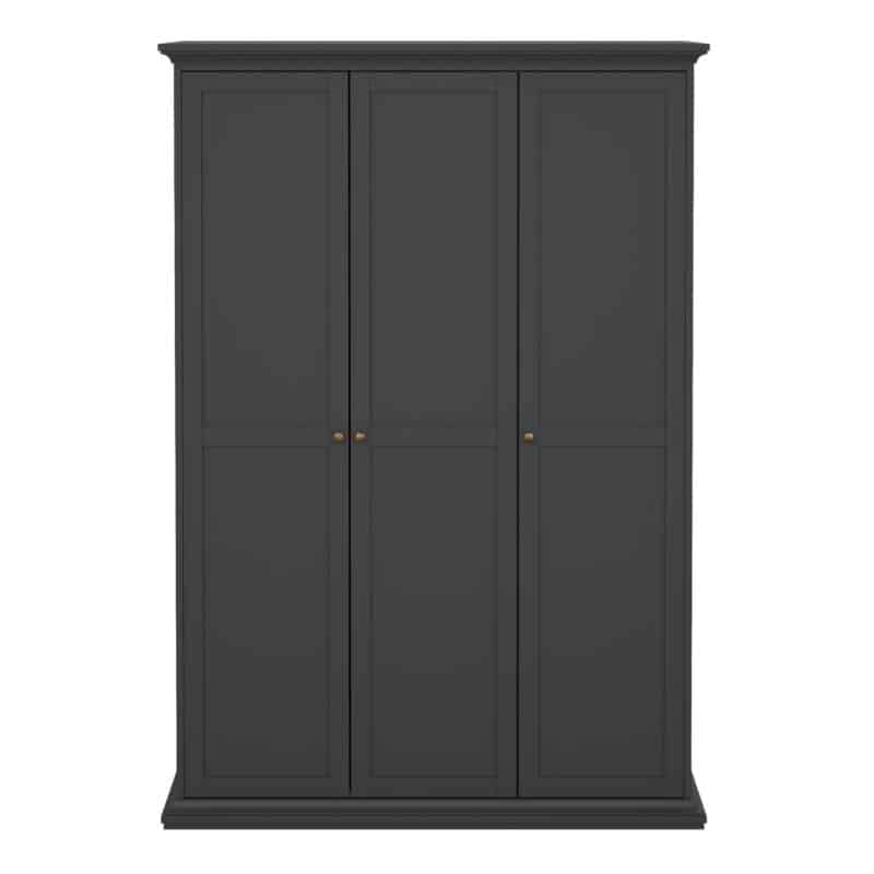 Furniture To Go Paris 3 Door Wardrobe Matt Grey The Home and Office Stores