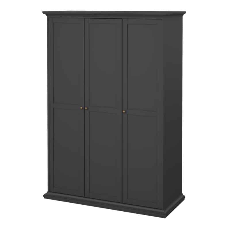 Furniture To Go Paris 3 Door Wardrobe Matt Grey The Home and Office Stores