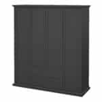 Furniture To Go Paris 4 Door Wardrobe 2 Drawers Matt Grey The Home and Office Stores
