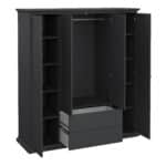 Furniture To Go Paris 4 Door Wardrobe 2 Drawers Matt Grey The Home and Office Stores