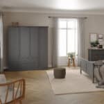Furniture To Go Paris 4 Door Wardrobe 2 Drawers Matt Grey The Home and Office Stores