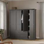 Furniture To Go Paris 4 Door Wardrobe 2 Drawers Matt Grey The Home and Office Stores
