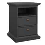 furniture to go paris bedside 2 drawers matt grey