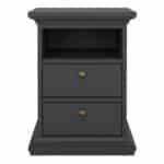 Furniture To Go Paris Bedside 2 Drawers Matt Grey The Home and Office Stores