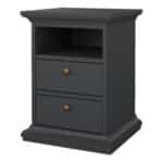 Furniture To Go Paris Bedside 2 Drawers Matt Grey The Home and Office Stores