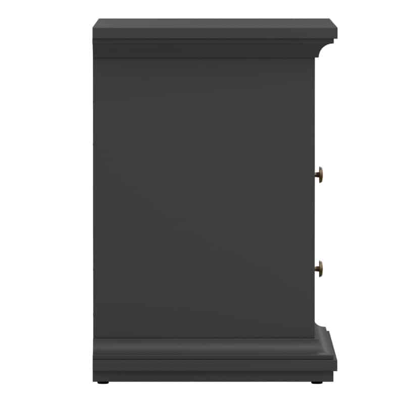 Furniture To Go Paris Bedside 2 Drawers Matt Grey The Home and Office Stores