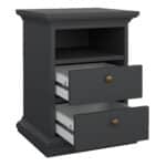 Furniture To Go Paris Bedside 2 Drawers Matt Grey The Home and Office Stores
