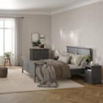 Furniture To Go Paris Bedside 2 Drawers Matt Grey The Home and Office Stores