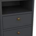 Furniture To Go Paris Bedside 2 Drawers Matt Grey The Home and Office Stores