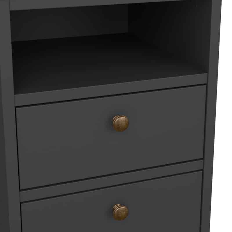 Furniture To Go Paris Bedside 2 Drawers Matt Grey The Home and Office Stores