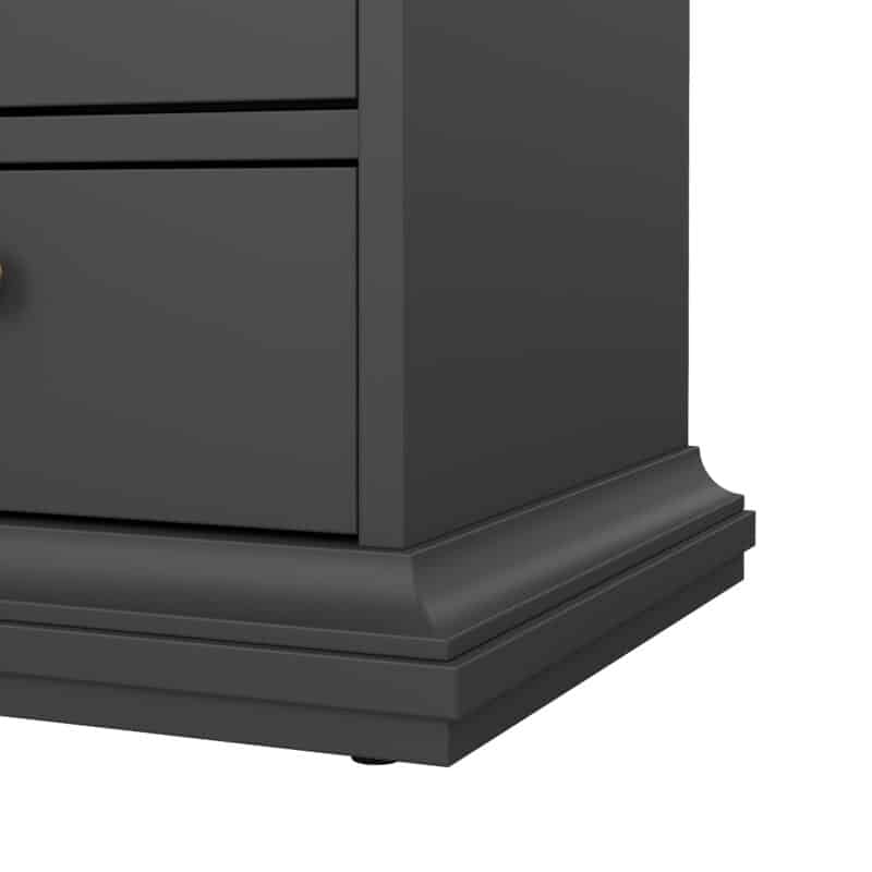 Furniture To Go Paris Bedside 2 Drawers Matt Grey The Home and Office Stores