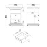 Furniture To Go Paris Bedside 2 Drawers Matt Grey The Home and Office Stores