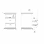 Furniture To Go Paris Bedside 2 Drawers Matt Grey The Home and Office Stores