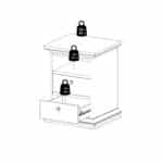 Furniture To Go Paris Bedside 2 Drawers Matt Grey The Home and Office Stores