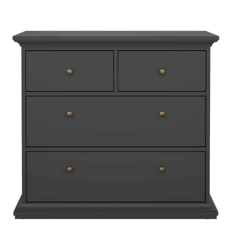 Furniture To Go Paris Chest Of 4 Drawers Matt Grey The Home and Office Stores