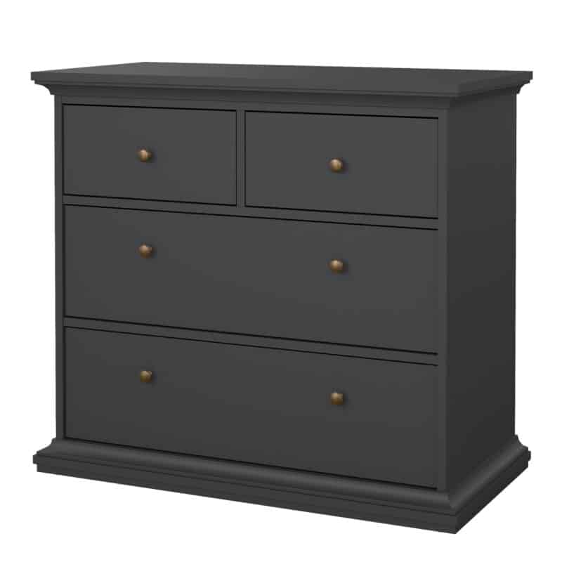 Furniture To Go Paris Chest Of 4 Drawers Matt Grey The Home and Office Stores