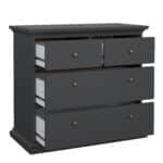 Furniture To Go Paris Chest Of 4 Drawers Matt Grey The Home and Office Stores