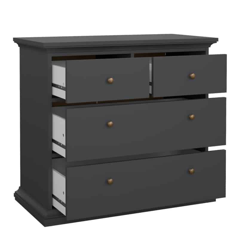 Furniture To Go Paris Chest Of 4 Drawers Matt Grey The Home and Office Stores