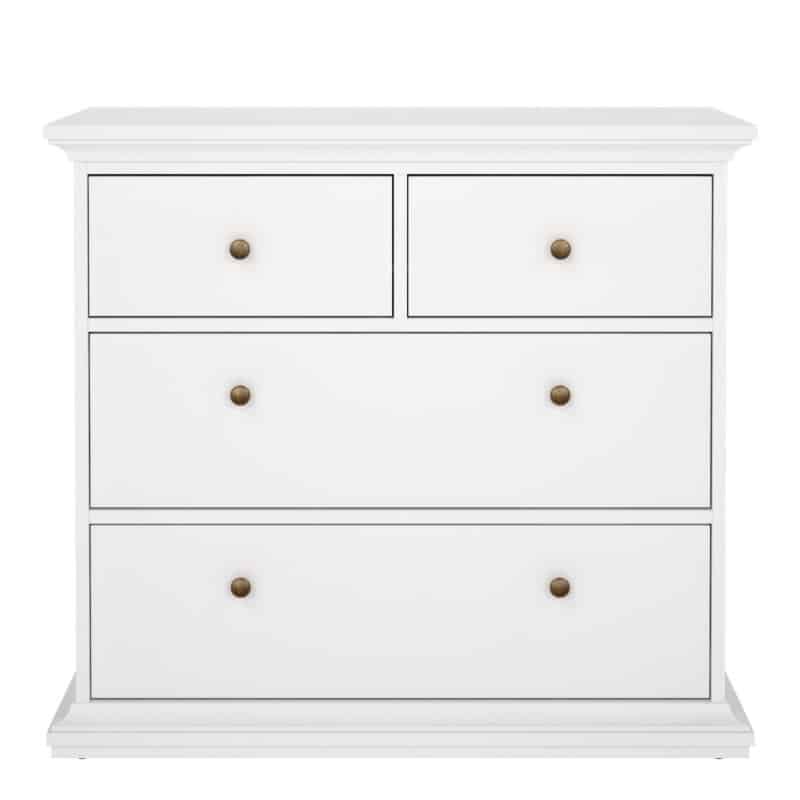 Furniture To Go Paris Chest Of 4 Drawers White The Home and Office Stores