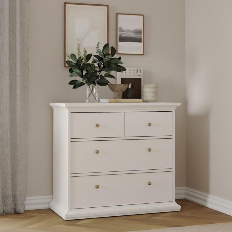 Furniture To Go Paris Chest Of 4 Drawers White The Home and Office Stores