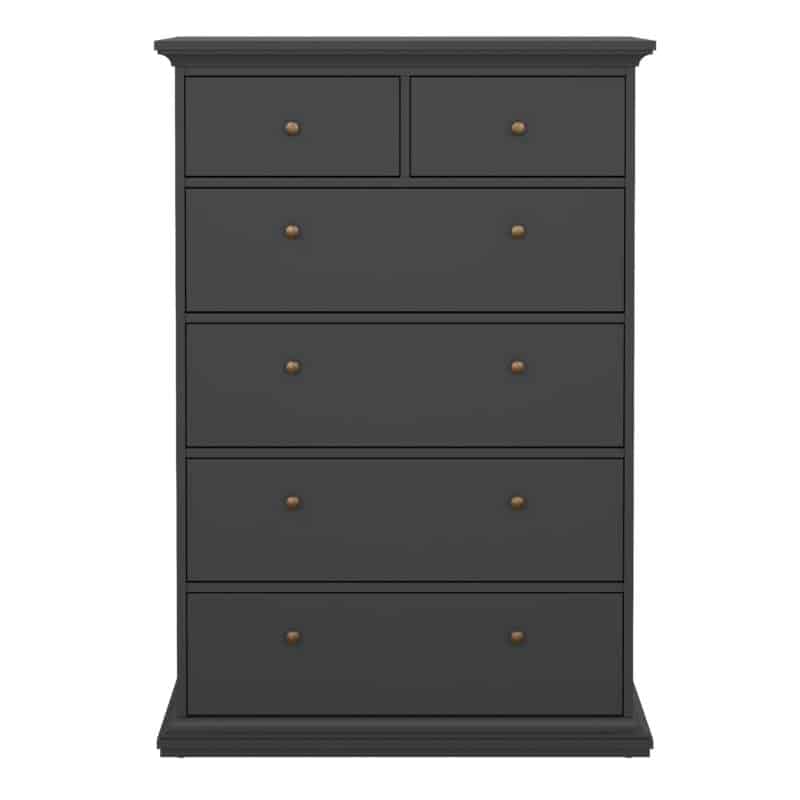 Furniture To Go Paris Chest Of 6 Drawers Matt Grey The Home and Office Stores