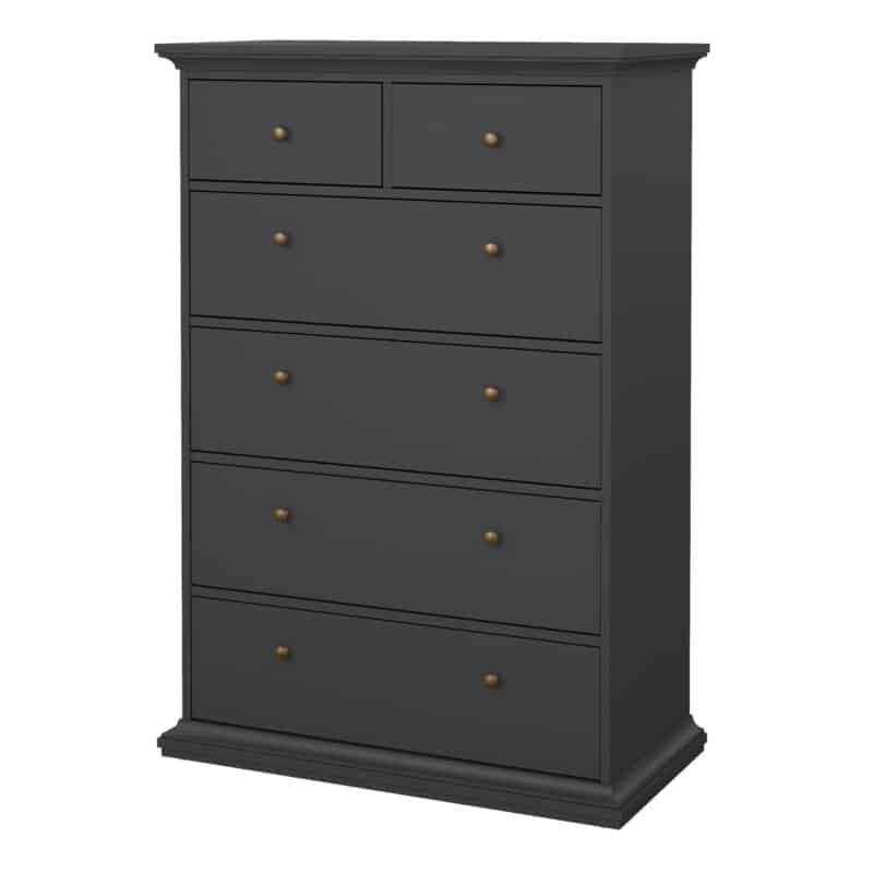 Furniture To Go Paris Chest Of 6 Drawers Matt Grey The Home and Office Stores