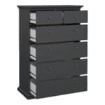 Furniture To Go Paris Chest Of 6 Drawers Matt Grey The Home and Office Stores