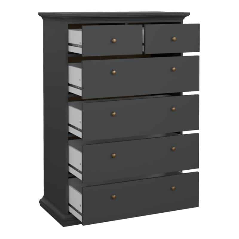 Furniture To Go Paris Chest Of 6 Drawers Matt Grey The Home and Office Stores
