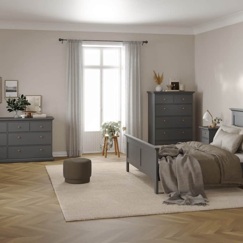 Furniture To Go Paris Chest Of 6 Drawers Matt Grey The Home and Office Stores