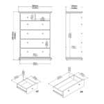 Furniture To Go Paris Chest Of 6 Drawers Matt Grey The Home and Office Stores