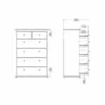 Furniture To Go Paris Chest Of 6 Drawers Matt Grey The Home and Office Stores