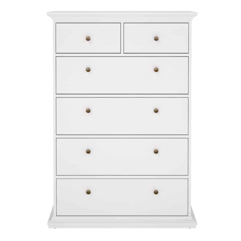 Furniture To Go Paris Chest Of 6 Drawers White The Home and Office Stores