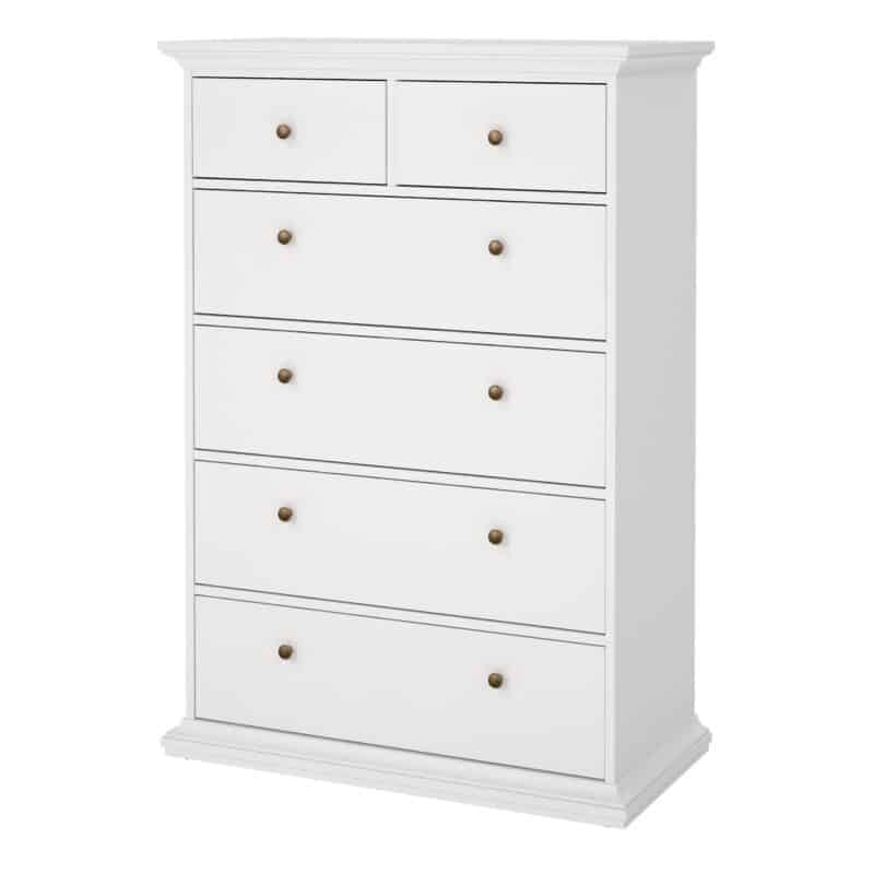 Furniture To Go Paris Chest Of 6 Drawers White The Home and Office Stores