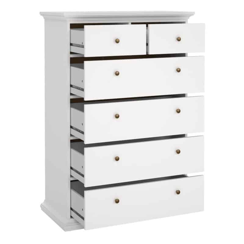 Furniture To Go Paris Chest Of 6 Drawers White The Home and Office Stores