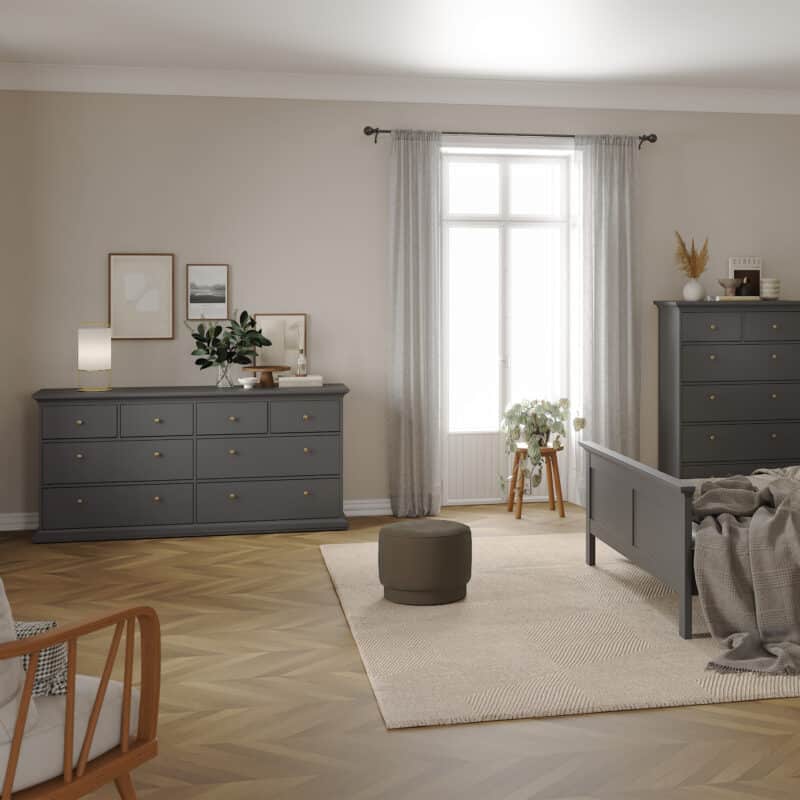 Furniture To Go Paris Chest Of 8 Drawers Matt Grey The Home and Office Stores