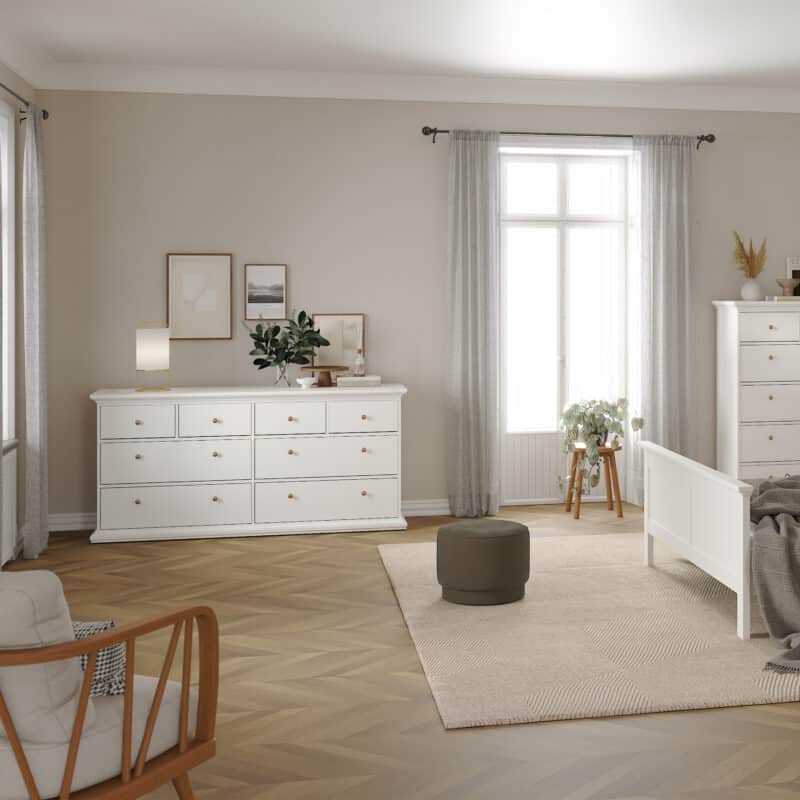Furniture To Go Paris Chest Of 8 Drawers White The Home and Office Stores