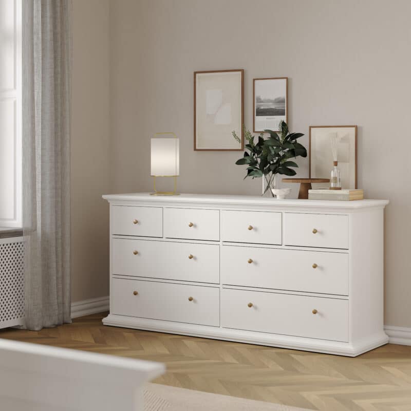Furniture To Go Paris Chest Of 8 Drawers White The Home and Office Stores