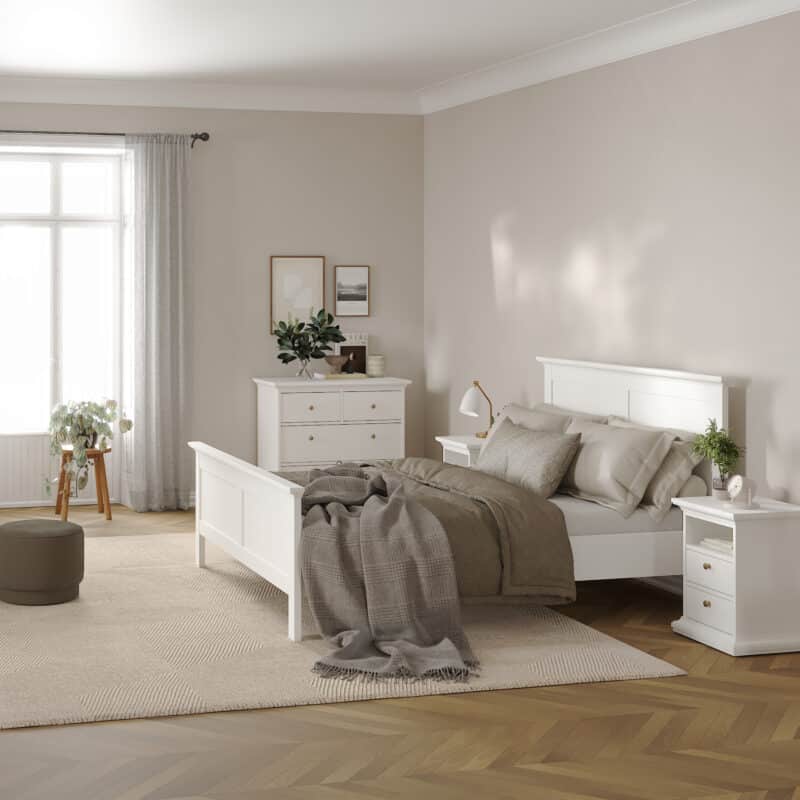 Furniture To Go Paris Double Bed White The Home and Office Stores