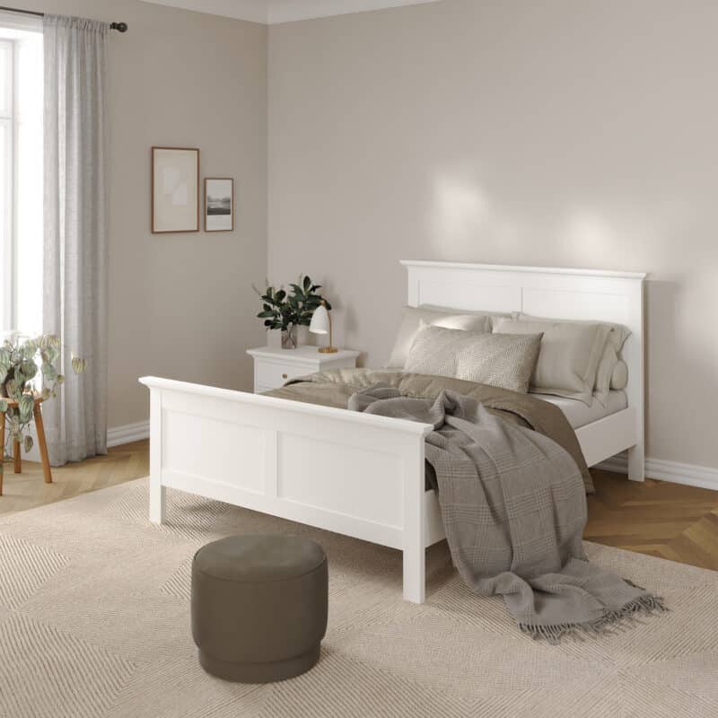 Furniture To Go Paris Double Bed White The Home and Office Stores