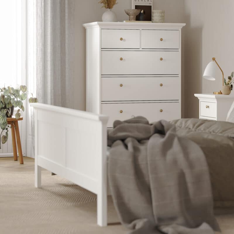 Furniture To Go Paris Double Bed White The Home and Office Stores