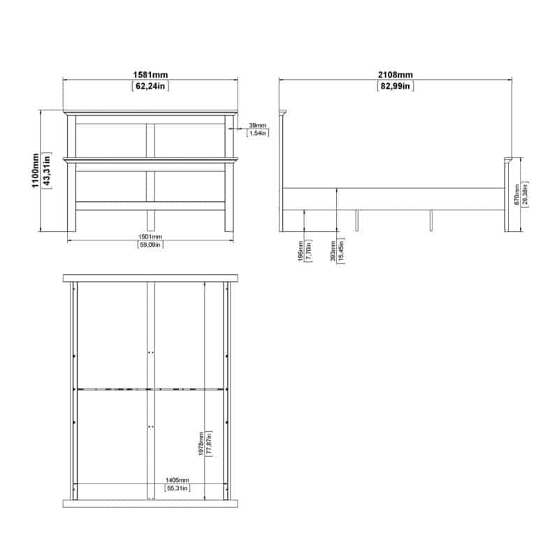 Furniture To Go Paris Double Bed White The Home and Office Stores