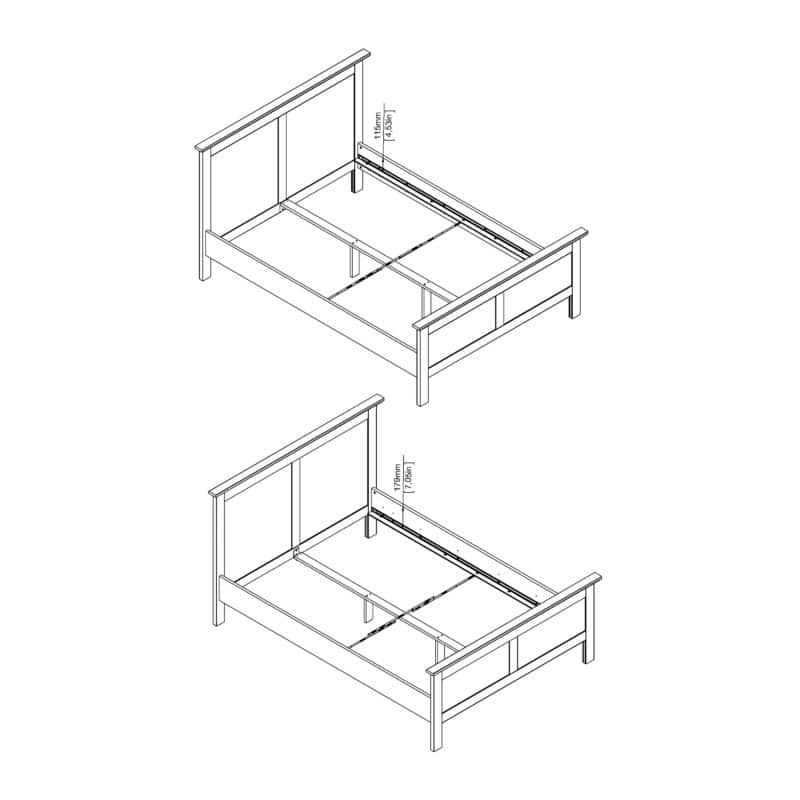 Furniture To Go Paris Double Bed White The Home and Office Stores