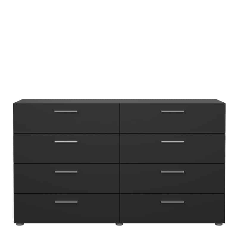 Furniture To Go Pepe Wide Chest Of 8 Drawers Black The Home and Office Stores