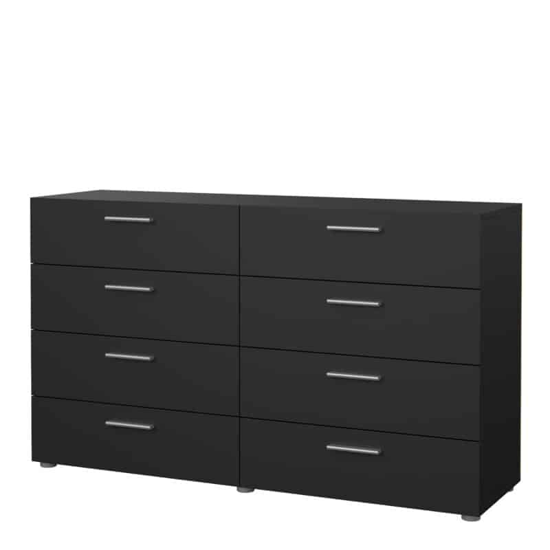 Furniture To Go Pepe Wide Chest Of 8 Drawers Black The Home and Office Stores