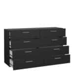 Furniture To Go Pepe Wide Chest Of 8 Drawers Black The Home and Office Stores