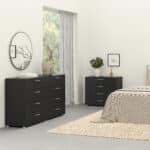 Furniture To Go Pepe Wide Chest Of 8 Drawers Black The Home and Office Stores