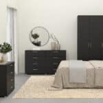 Furniture To Go Pepe Wide Chest Of 8 Drawers Black The Home and Office Stores