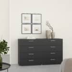 Furniture To Go Pepe Wide Chest Of 8 Drawers Black The Home and Office Stores