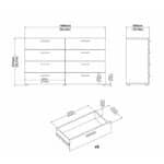 Furniture To Go Pepe Wide Chest Of 8 Drawers Black The Home and Office Stores
