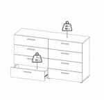 Furniture To Go Pepe Wide Chest Of 8 Drawers Black The Home and Office Stores